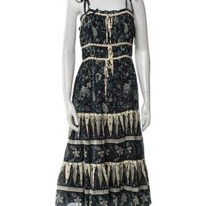 Christen Lacroix Green & Cream Midi dress